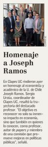 Homenaje Joseph Ramos El Mercurio